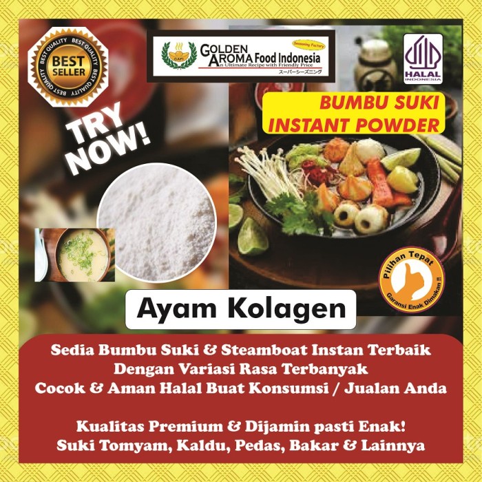 

Promo Bumbu Suki Instan Ayam Kolagen 1Kg Steamboat Shabu Kuah Rasa Collagen