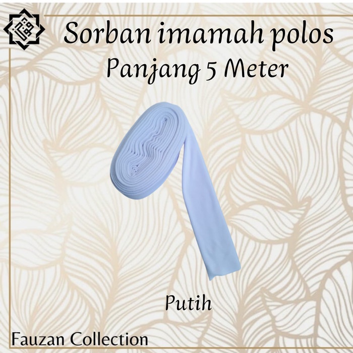 sorban Sorban Imamah Panjang 5 Meter Sorban Imamah Polos Termurah - Putih(V0T4) TERLARIS sorban arab