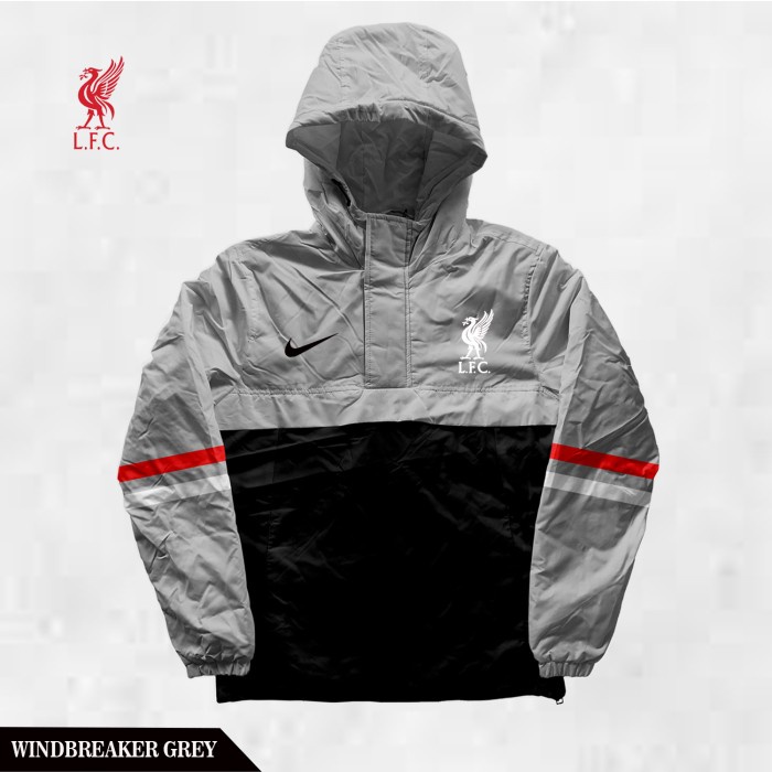 Jaket Pria Parasut Windbreaker Liverpool Bahan Taslan Waterproof
