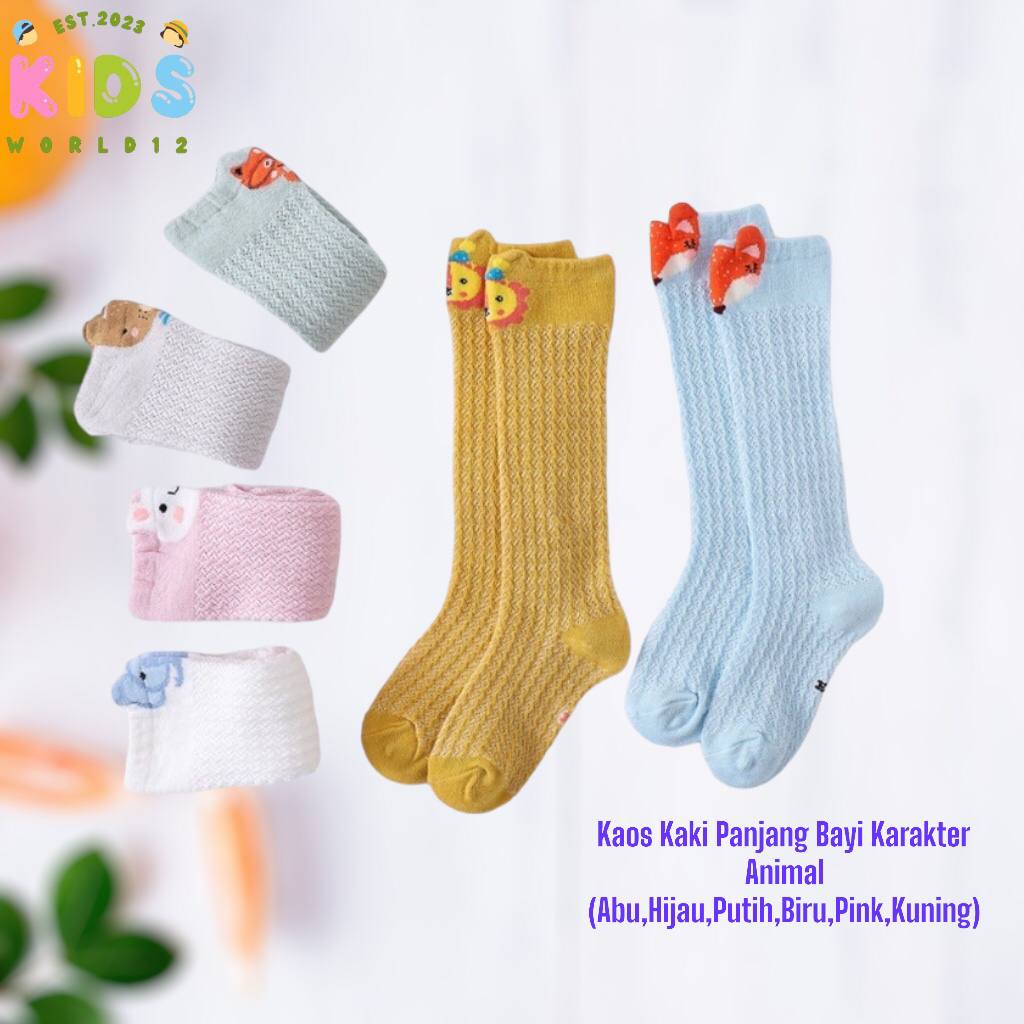 Kaos Kaki Panjang Bayi Karakter Hewan Lucu Kaos kaki Bayi Motif Animal Lucu