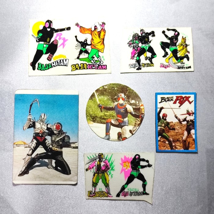 set kamen rider black rx bio sticker ksatria baja hitam gorgom vintage telorayampuyuh