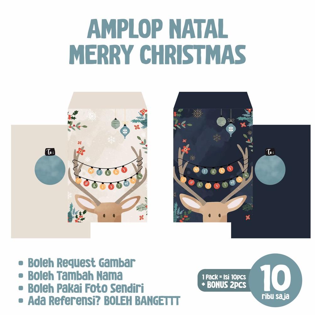 

tERLARIS [BISA COD] Amplop Natal Merry Christmas BONUS 2PCS