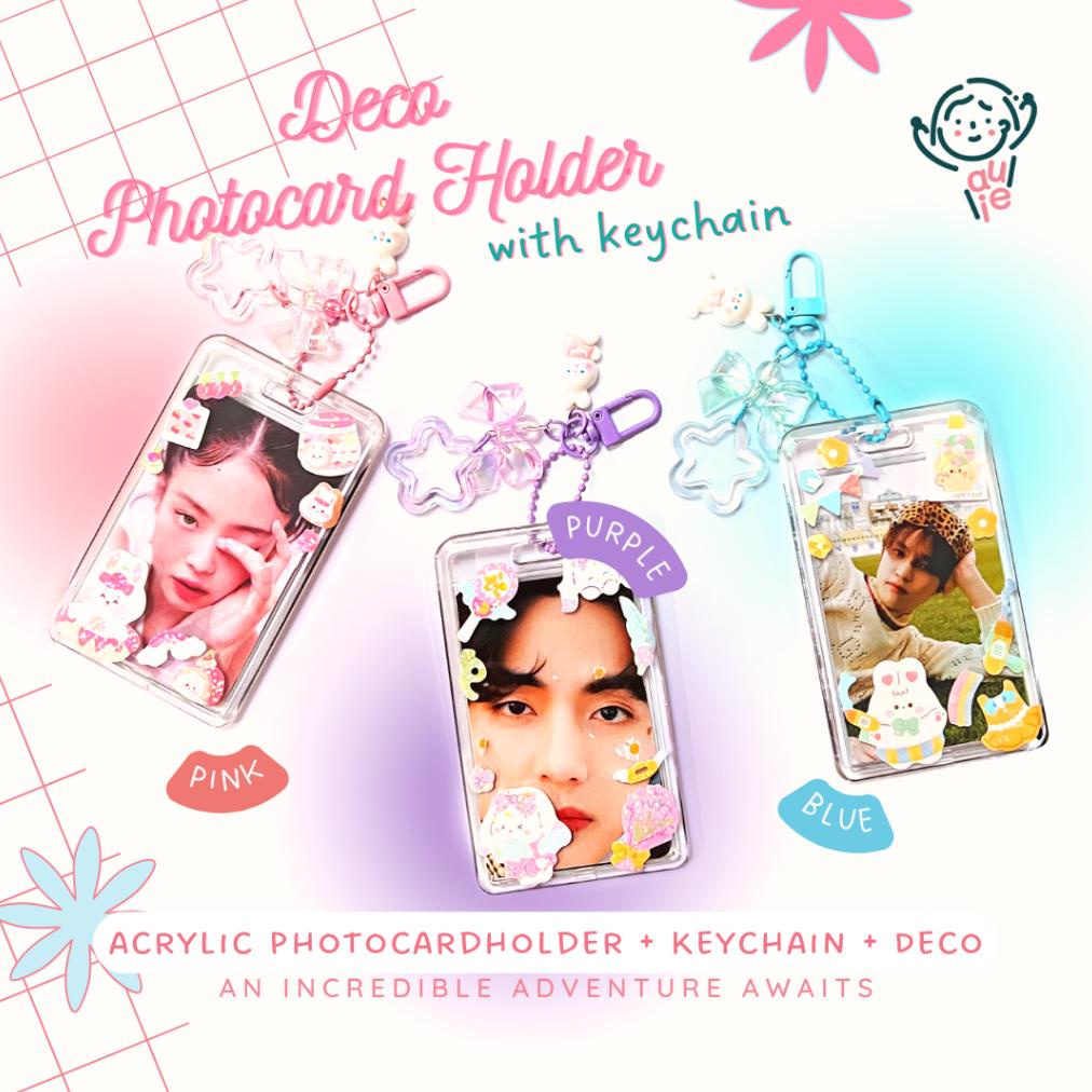 Original Deco Photocard Holder Bunny ID CARD Acrylic dan Keychain 1SET Promo Termurah