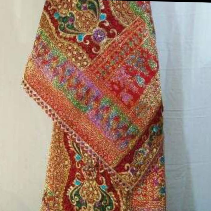 Sahi Songket Tenun Benang Sutera Asli Palembang Bordir Full