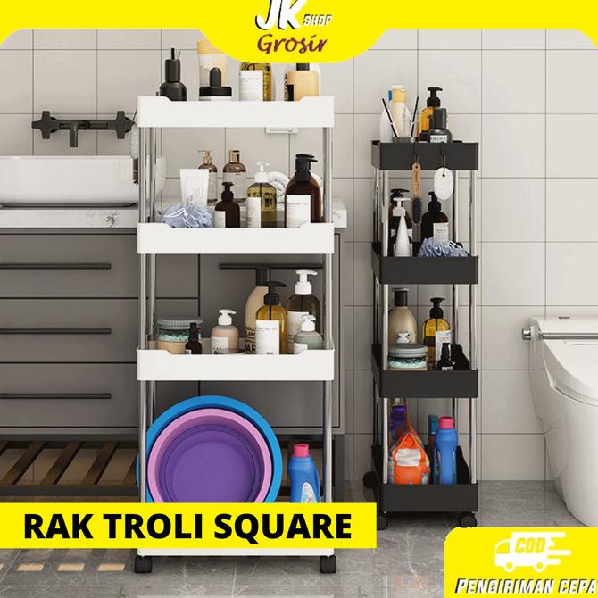 Jk - Rak Dapur Troli Serbaguna | Rak Troli Square Plastik | Rak Susun Kode 759