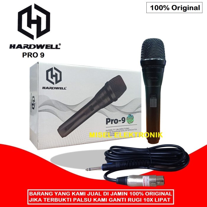 Microphone Kabel HARDWELL PRO 9 New Kualitas Mic Kabel Terbaik