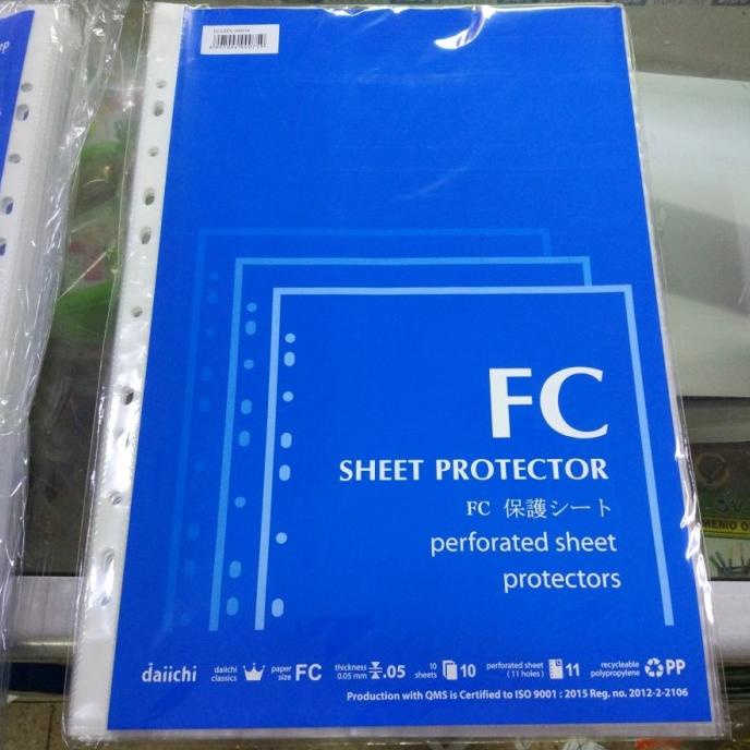 

Pp Pocket F4 Daiichi / Sheet Protector Folio 10 Lembar Kode 312