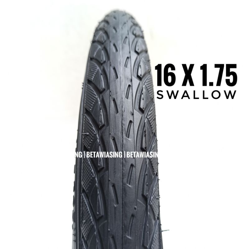 Ban Luar Sepeda 16 X 1.75 Swallow Ban Sepeda Lipat 16 X 1.75 305 Full Hitam