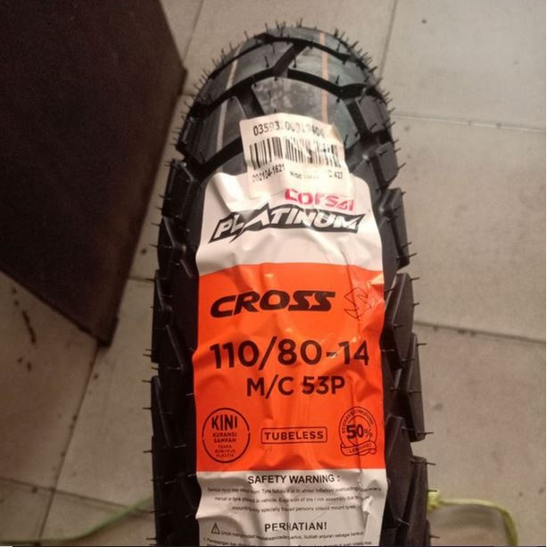 Ban Motor Ring 14 Corsa Cross S 90/90 110/80 Tubeles Dual Purpose