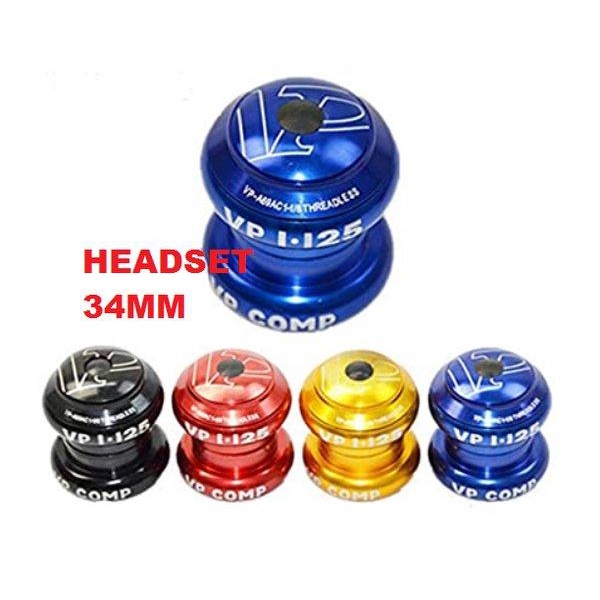 Headset 34mm VP  Sepeda MTB BALAP BMX 34 MM Head set Threadless Semi Integrated KOM LEHER GARPU Seal
