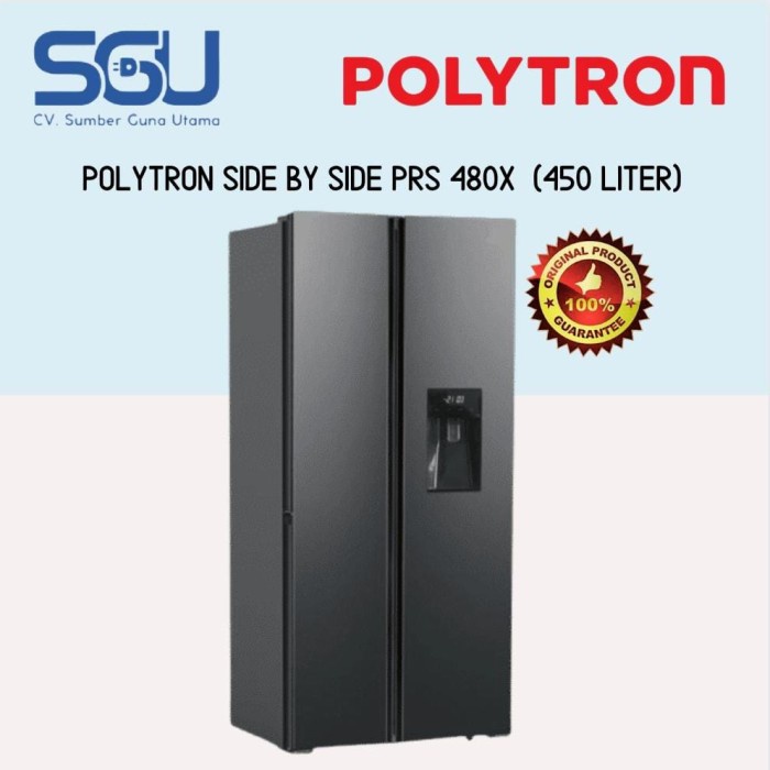 POLYTRON KULKAS SIDE BY SIDE PRS 480X - PRS480X