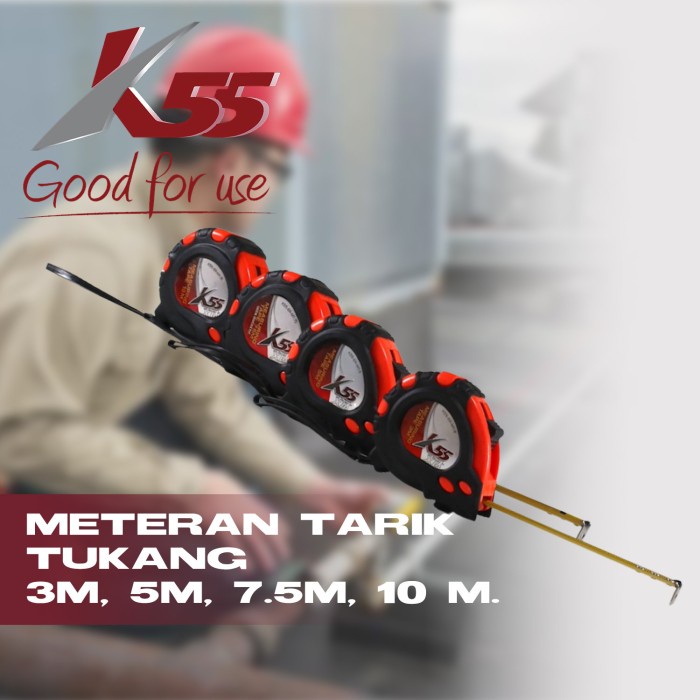 Baru K55 Meteran Tukang 10M / Rol Meteran / Measuring Tape Free Ongkir