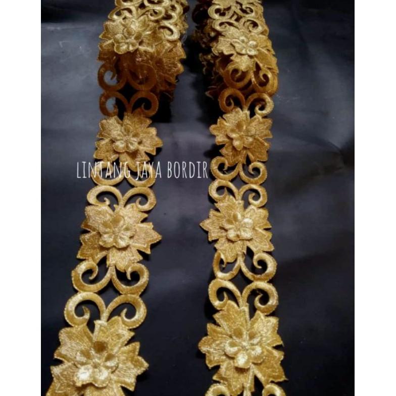 Hot - renda bordir meteran bunga tempel melati ..