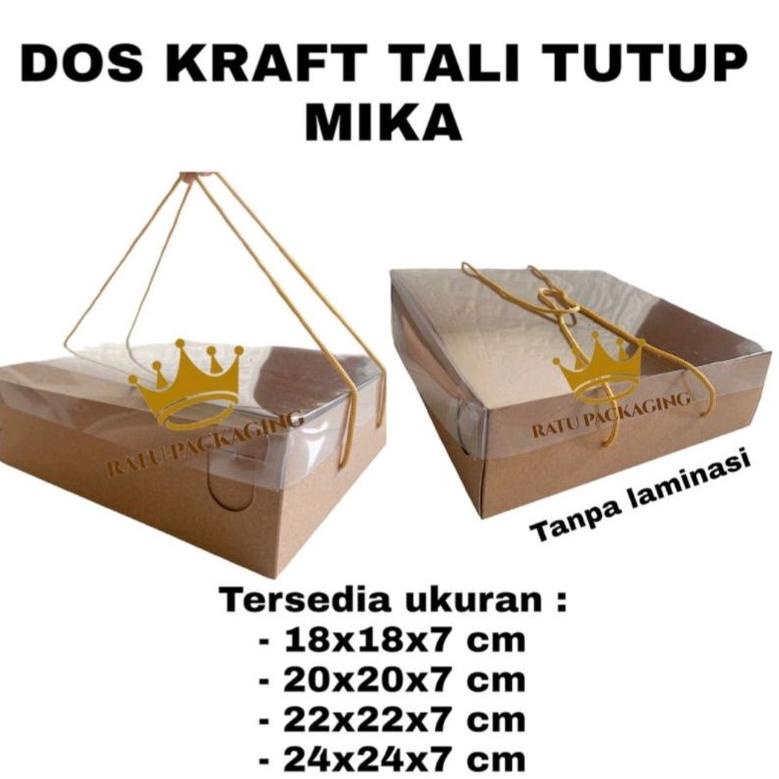 

Original [10 PCS] RATU | Dos KRAFT TALI TUTUP MIKA Tinggi 7CM Kardus Box Kotak Hampers Kue Termurah