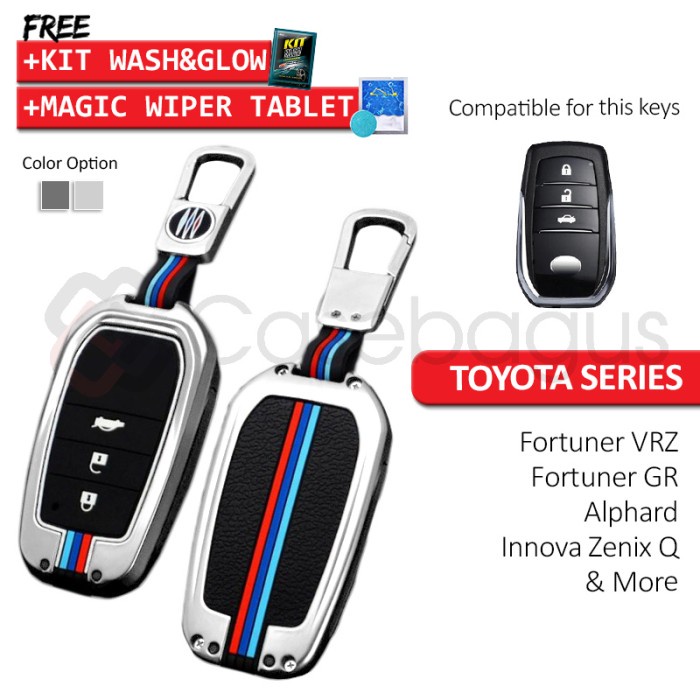 Promo Toyota Fortuner Vrz Alphard - 2In1 Metal Case Kunci Mobil Key Cover