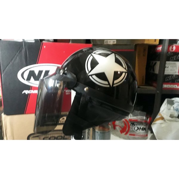 helm classic helm retro helm vespa kaca bogo flat