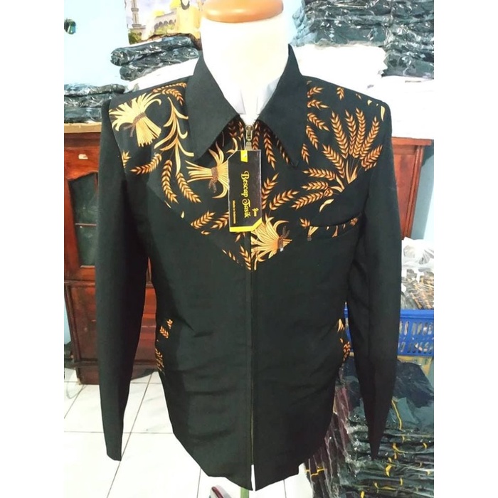 Ven Jasket (Jas Semi Jaket) Kombinasi Batik Gandum
