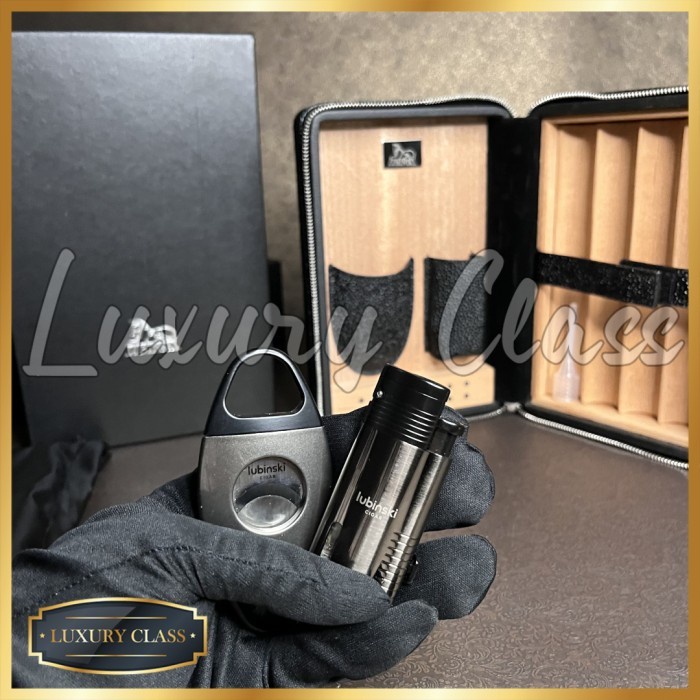Promo Leather Cigar Humidor Case Travel Portable, Kotak Cerutu Kulit Mewah