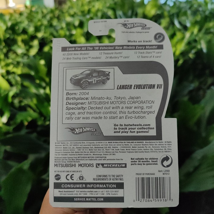 FLASH SALE HOT WHEELS MITSUBISHI LANCER EVOLUTION VII TRACK STARS AKTA TERLARIS