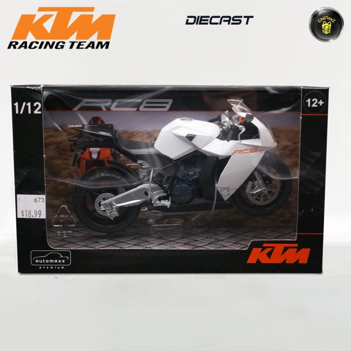 FLASH SALE DIECAST MOTOR BALAP RACING KTM RC8 MINIATUR MAINAN PAJANGAN AUTOMAXX TERBARU