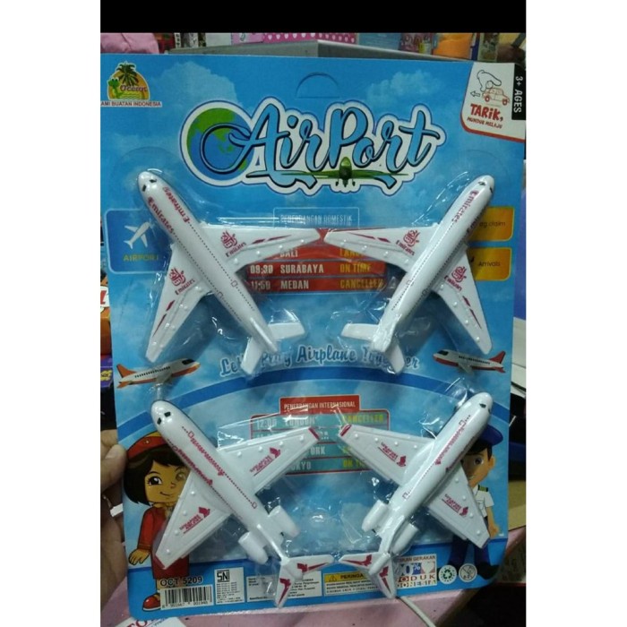 PROMO MAINAN PESAWAT AIRPORT PLANE BANDARA SET 4PCSRIWIJAYA CITILINK AIRASIA TERMURAH