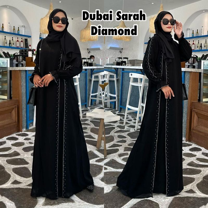 Abaya Hitam Dubai Sarah Baju Muslim Ibu dan Anak Maxy Dress Gamis Saudi Turki Murah