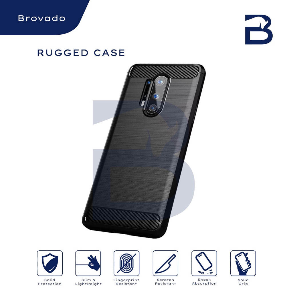 Casing OnePlus 6 / 6T Rugged Case Armor Carbon Motif Hitam