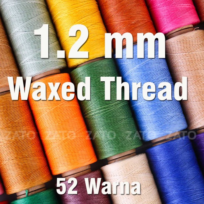 1,2 MM Waxed Leather Thread benang jahit kerajinan kulit alat kulit