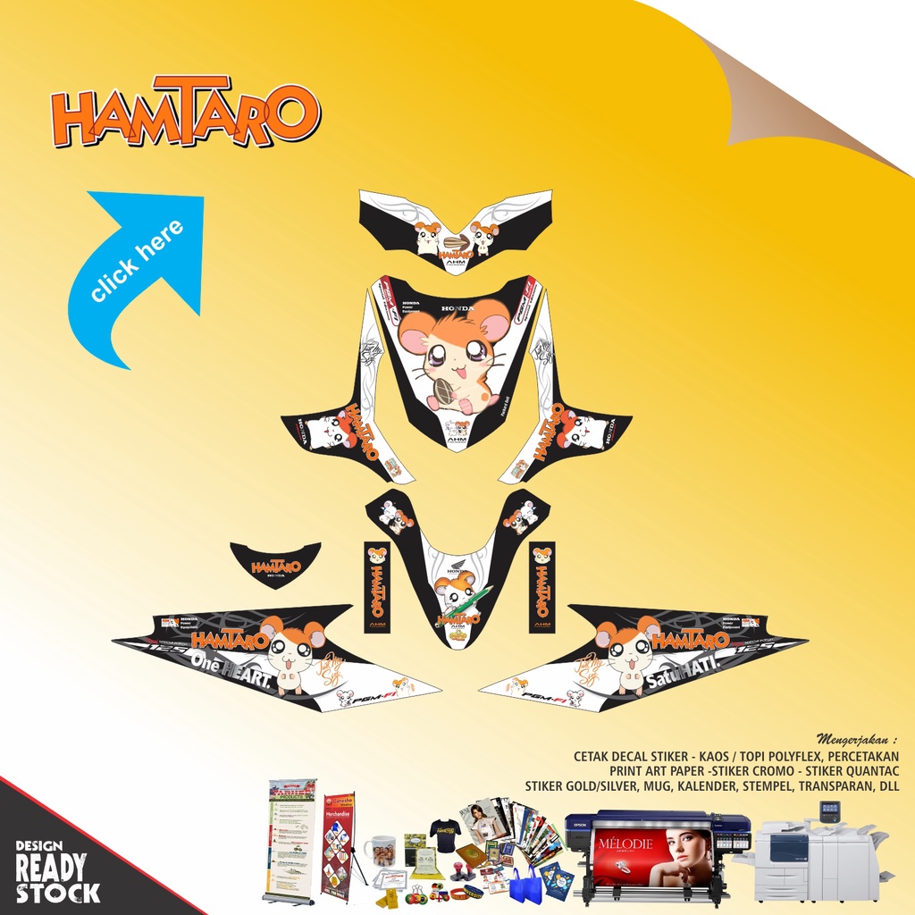 DECAL STICKER HONDA BEAT KARBU HAMTARO