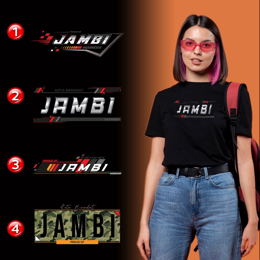 Kaos Distro JAMBI Premium - 4 PILIHAN DESAIN JAMBI - XJMB4