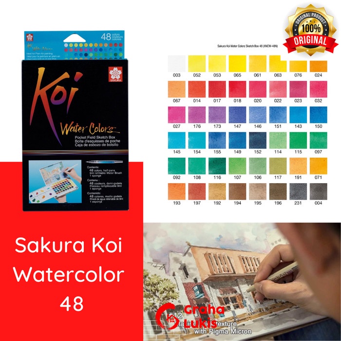 

Sakura Koi Watercolor 48 warna