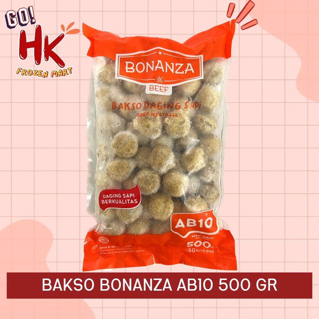 

Bonanza Bakso Sapi AB10 500gr 50 butir | baso full sapi premium urat kasar sony HK Frozen Mart