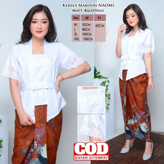 Atasan Kebaya Kutu Baru Encim Modern Putih Cerah / Kebaya Akad Lamaran