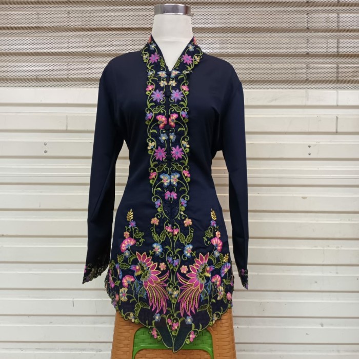 KEBAYA ENCIM BETAWI BORDIR LENGAN PANJANG MODERN KATUN JUMBO