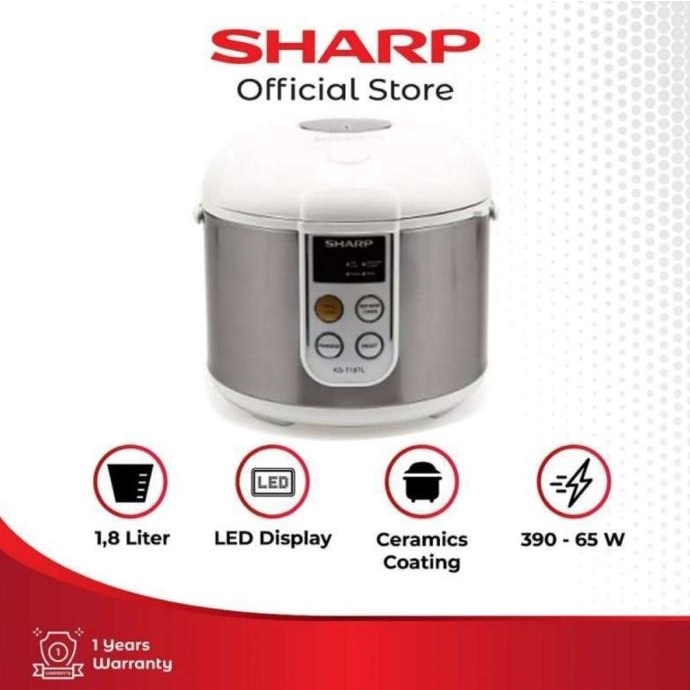 Sharp Magic Com Digital 1.8 Liter 4In1 Kst 18Tl Rice Cooker Mejikom Affnian1940