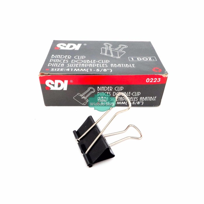 

Promo Binder Clip Sdi No 0223 1 5 8Inch Metal Klip Penjepit Hitam - 1 Pack I