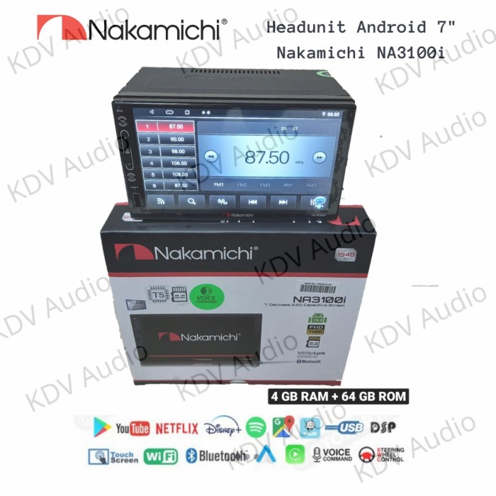 Baru Headunit Android Nakamichi Na-3100I 7 Inch Ram 4/64 Gb Terbatas