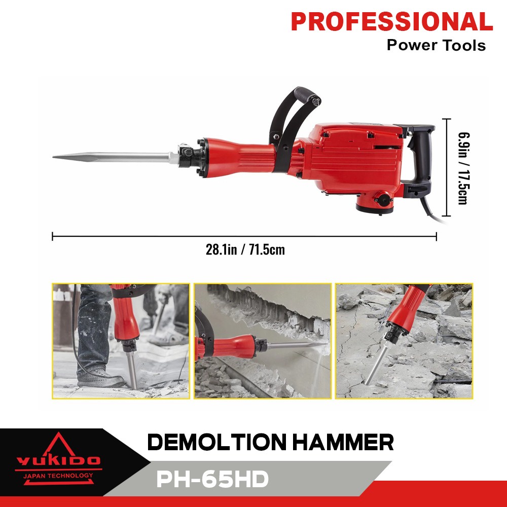 Bor Bobok Beton Ja Hammer Drill Beton Tembok Impact Demolition Mesin Ph 65 Hd Yukido