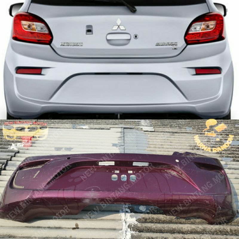 Bumper belakang mitsubishi mirage 2016 2019 original