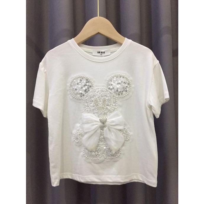 ern Kaos Anak Perempuan Fashion Import Motif Mickey Pita Manik