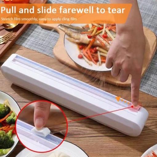 cling wrap/ dispenser plastik wrap/ plastic wrap cutter/ alat potong plastik makanan