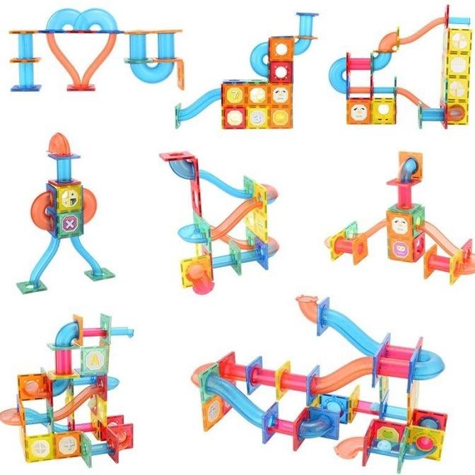 Mainan Edukasi Anak Magnet Blocks / Marble Run Tiles