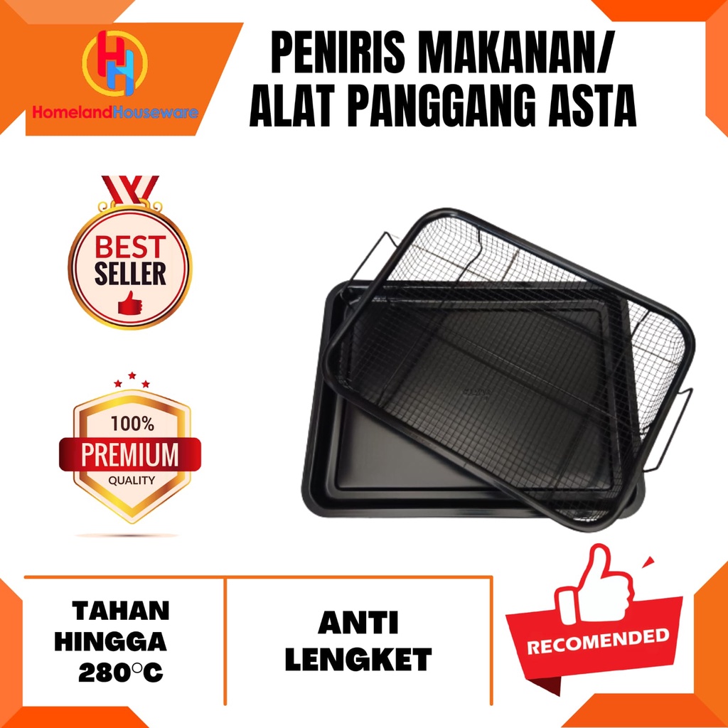 PENIRIS MAKANAN/ALAT PANGGANG/COOLING RAK/TIRISAN MINYAK/CRISPER KOTAK (ASCR-01)/ASTA ALAT PANGGANG
