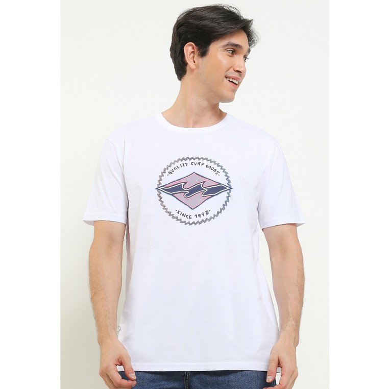 Kaos Billabong Original Pria Shirt Warna putih Bermerk Trendy Rotor Diamond Ss Laki Casual Katun Kerah Bulat