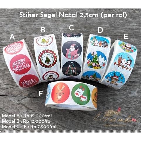 

$+$+$+$+] NATL-307 : Stiker Segel Natal 2,5 cm (per rol +- 500 stiker)