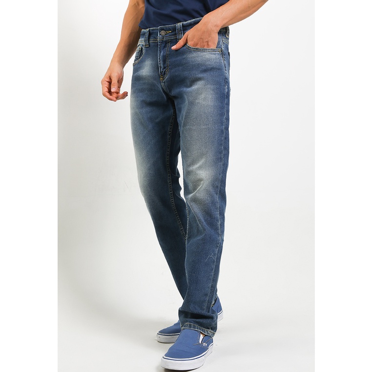 Celana Jeans Lois Original Pria Jins Detail belt loops Asli Menawan Slim Stretch Fit Denim Pants SLS483F Dewasa Edgy Spandeks