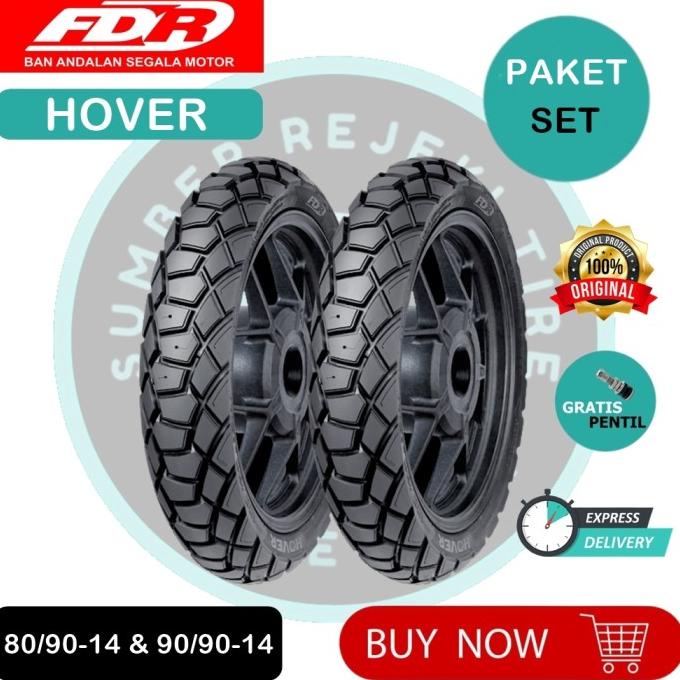 ><><><] Paket Ban Motor FDR HOVER 80/90-14 & 90/90-14 Tubeless Dual Purpose