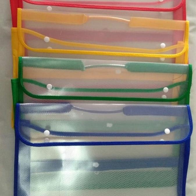 Map Plastik Zipper School Bag Tas Kancing Folio Transparan Kode 855