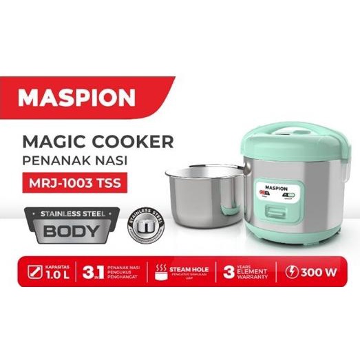 Maspion MRJ 1003 TSS Magic Com Mini 1 Liter Stainless