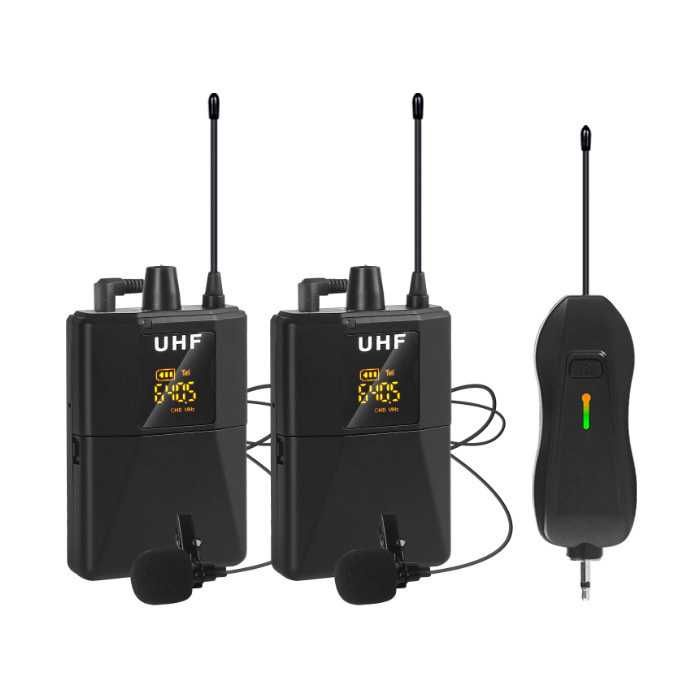 XTUGA UHF Mikrofon Nirkabel Lavalier Wireless 2 Transmitter - AD-220